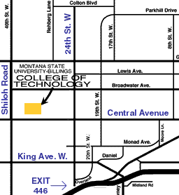 Map of Montana State University - Billings